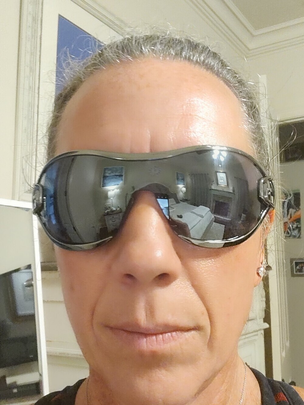 Gucci Vintage Silver-Tinted Shield Sunglasses - Picture 7 of 8